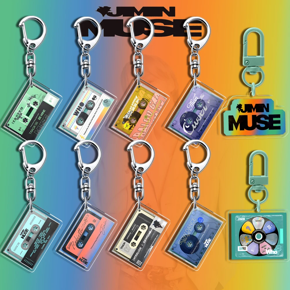 Kpop Music Player Keychain Acrylic Kpop Keychain Pendent Jimin Park MUSE NEW Album GOLDEN LAYOVER Agust D days FACES Vkook Jikook KeyRing Accessories Merch