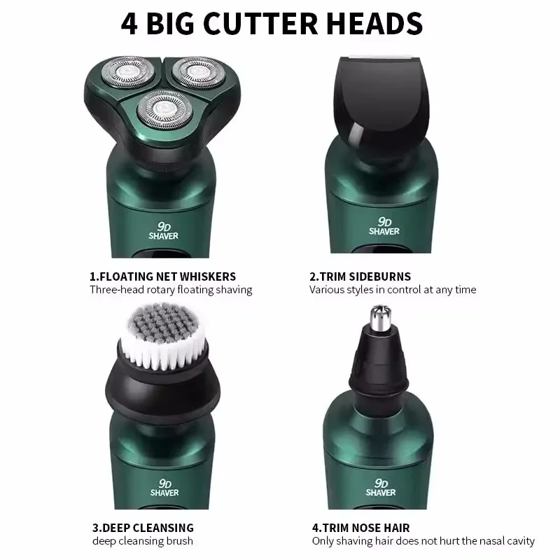 Xiaomi 4in1 Men Electric Shavers Rechargeable Battery Rotary Shavers Shaving Waterproof Wet Dry Use Electric Trimmer Razor 5