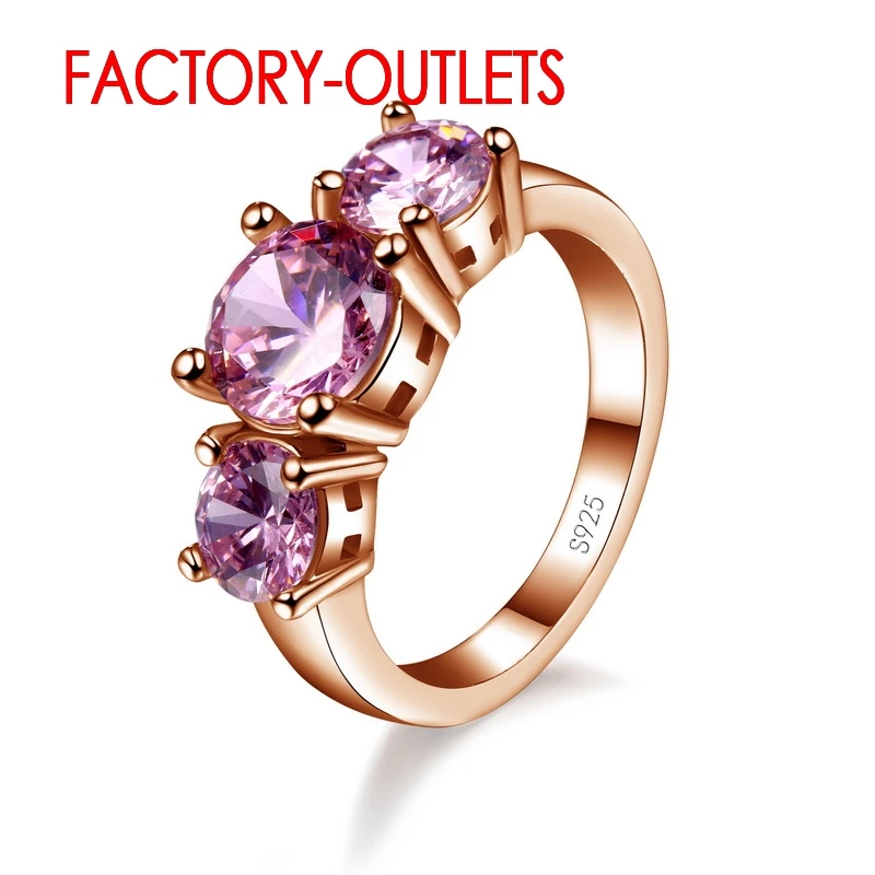 Silver Ring 925 Sterling CZ Cubic Zirconia Prong Setting 7 Colours Fashion Jewelry Women Girls Party Engagement