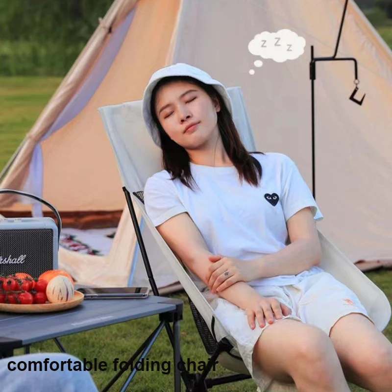 Outdoor Moon Chair with Foot Recliner Rest Portable Camping Ultralight Folding Chairs Backpack Chair for Fishing Picnic Hiking folding chair