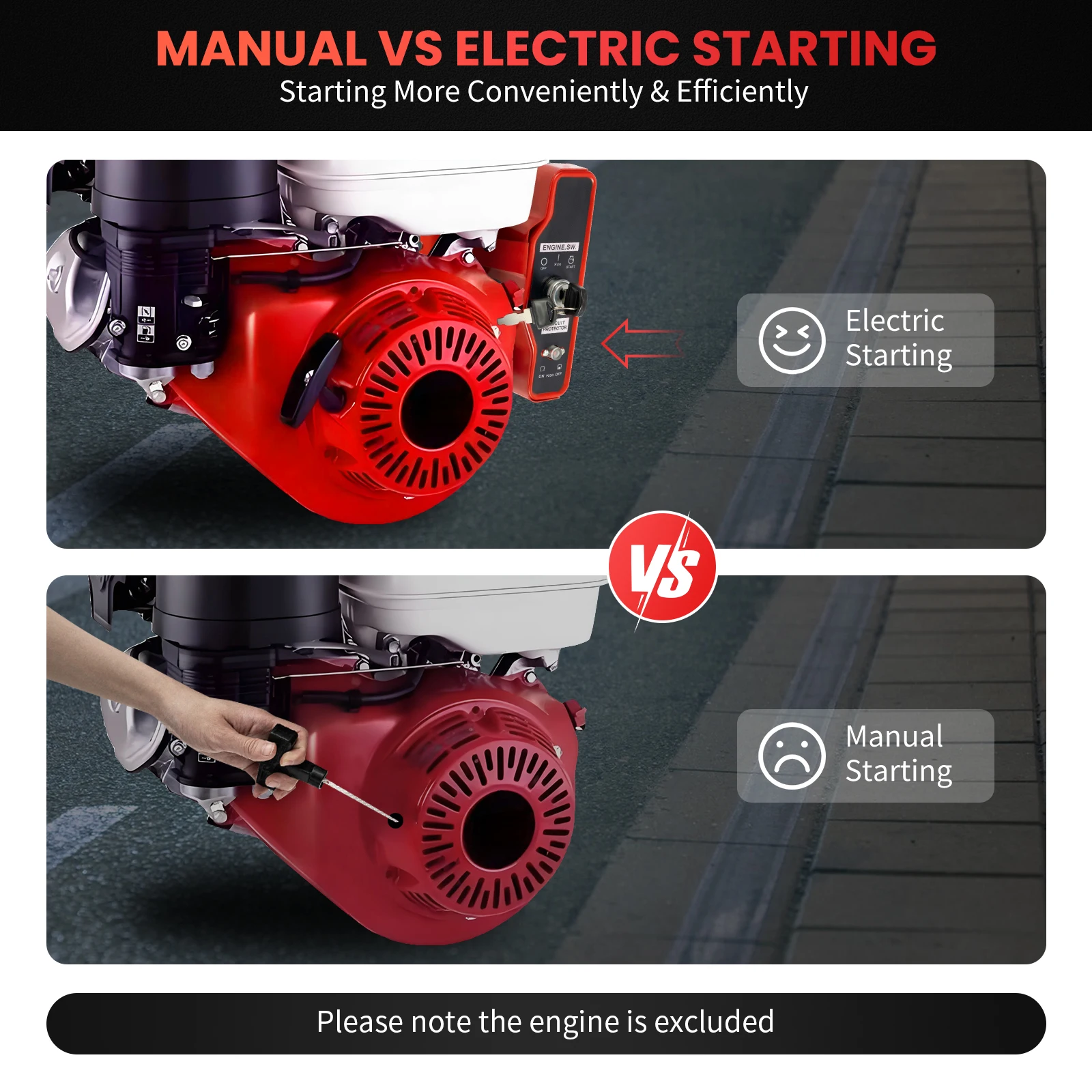 12V Elektrostarter-Kit, Schwungrad-Startermotor-Set mit Schlüsselschalterbox für Honda GX160 5.5HP/GX200 6.5HP Motor – Detail 4
