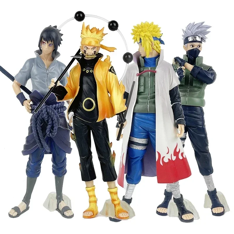 NARUTO-ナルト-疾風伝　ナルト　カカシ　ミナト　サスケ　フィギュア 20 センチメートルバンダイナルトアニメフィギュア疾風伝うちは