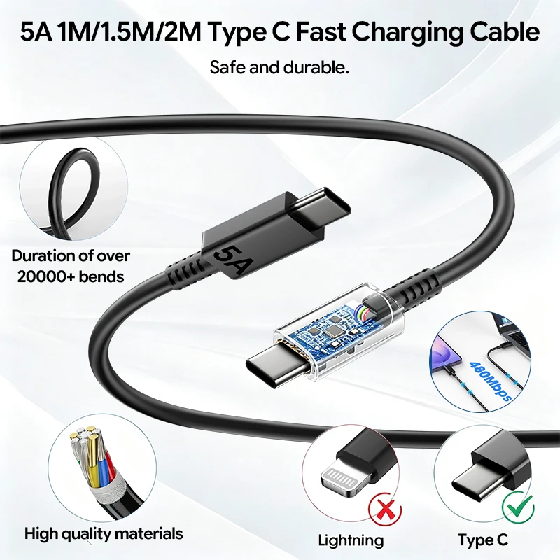 High-Speed 25W USB-C Fast Charger with Multiple Cable Length Options