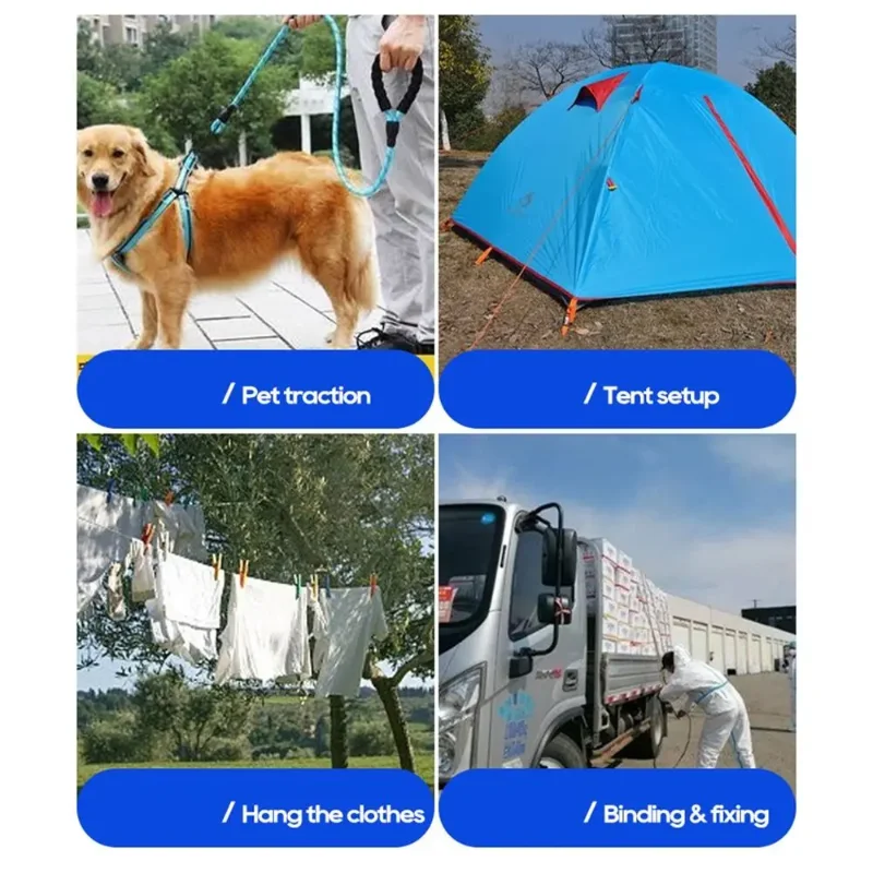 Portable 10M/20M Wire Rope Clothesline Thicken with 2 Hooks Clothes Drying Rope Windproof 8MM Wire Core Nylon Cord Household