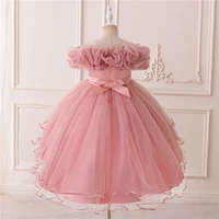 Robes d'été pour bébés filles, robe de princesse tendance en Tulle à volants, sans manches, à fleurs, pour anniversaire, robe de mariée 2