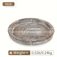 Wooden Decorative Tray, Small Farmhouse Table Centerpiece Rustic Whitewash Wood Plate, For Home Room Living Room Office Decor 2