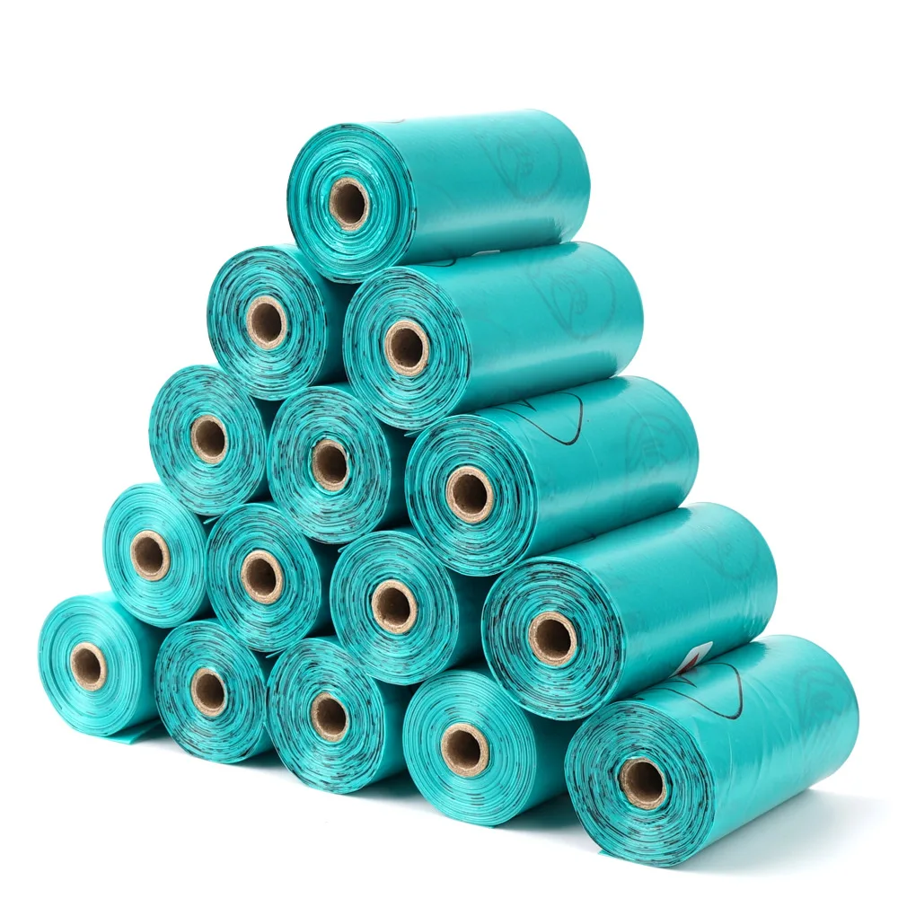Dog Poop Bag Dog Poop Bag Dispenser 15PCS/ Roll Biodegradable Dog Poop Bags Bulk Biobase Scented Poo Bag Degradable Cat Waste Bags