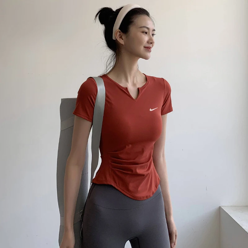 Ole NK 여성용 통기성 운동복, 러닝 스포츠 상의, 슬림핏, 슬리밍 티셔츠