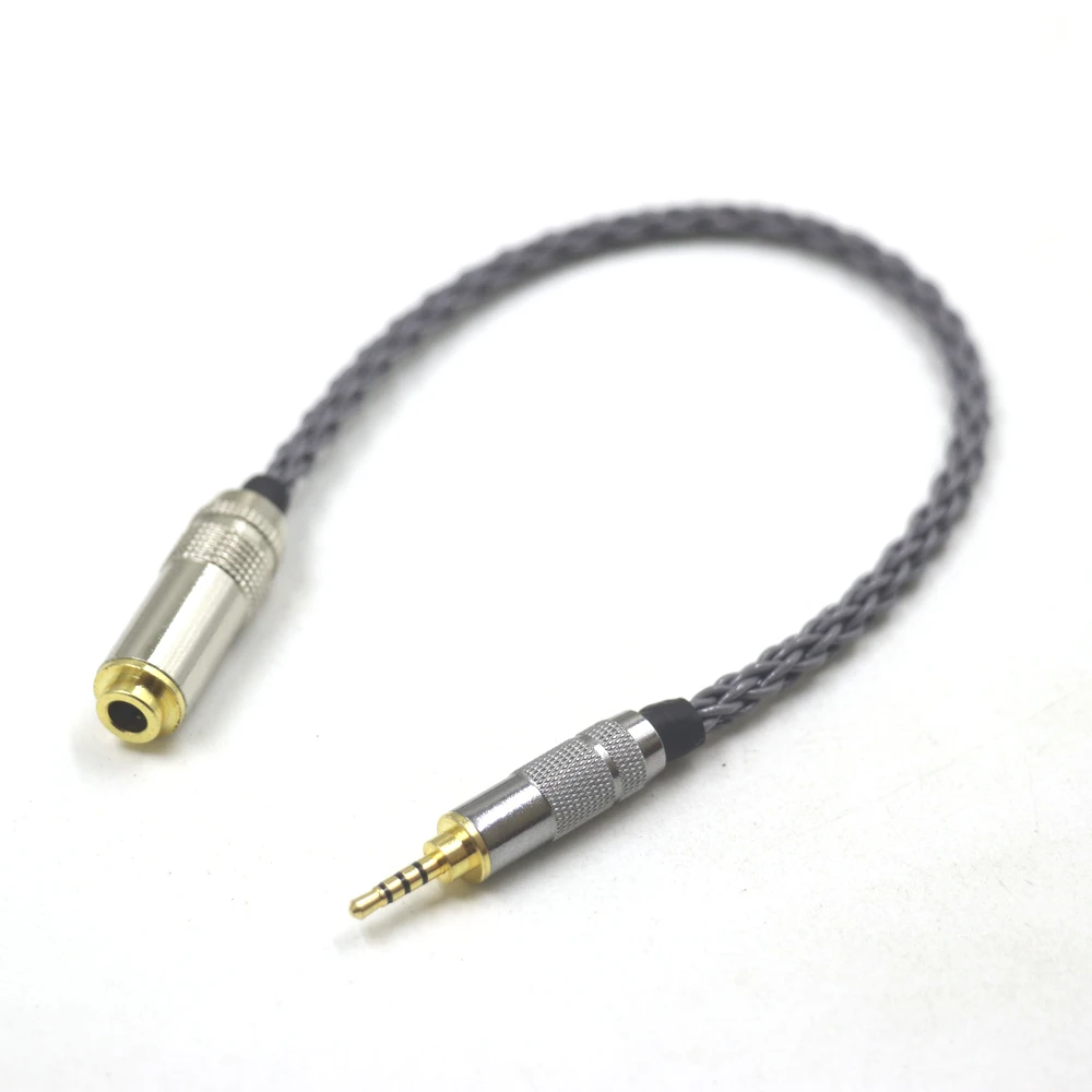 

Grey 2.5mm Male Balanced to 4.4mm Female Single Coppe Silver Plated Audio Adapter Cable 2.5mm to 4.4mm