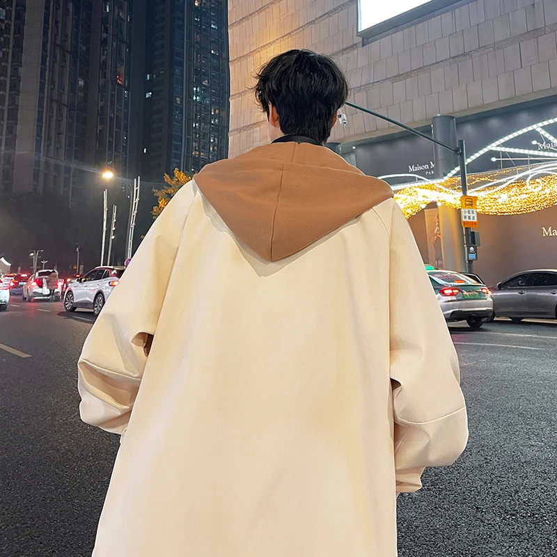 New men's loose jacket, hooded jacket, spring and autumn outdoor hiking fashion stripe casual men's top