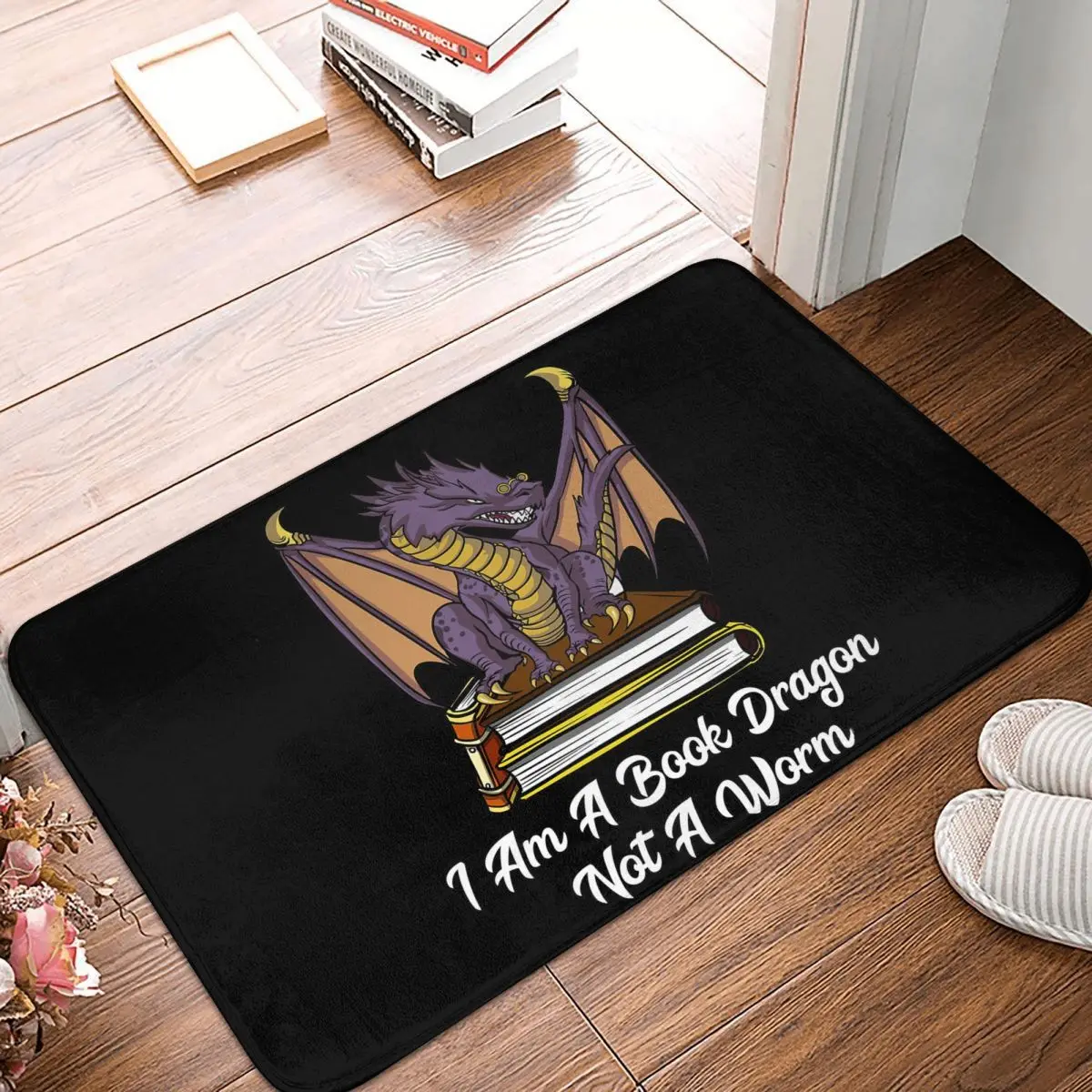 

I Am A Book Dragon Not A Worm, коврик для ног, коврик для ванной, нескользящий коврик для туалета, балкона, кабинета, прочная стирка