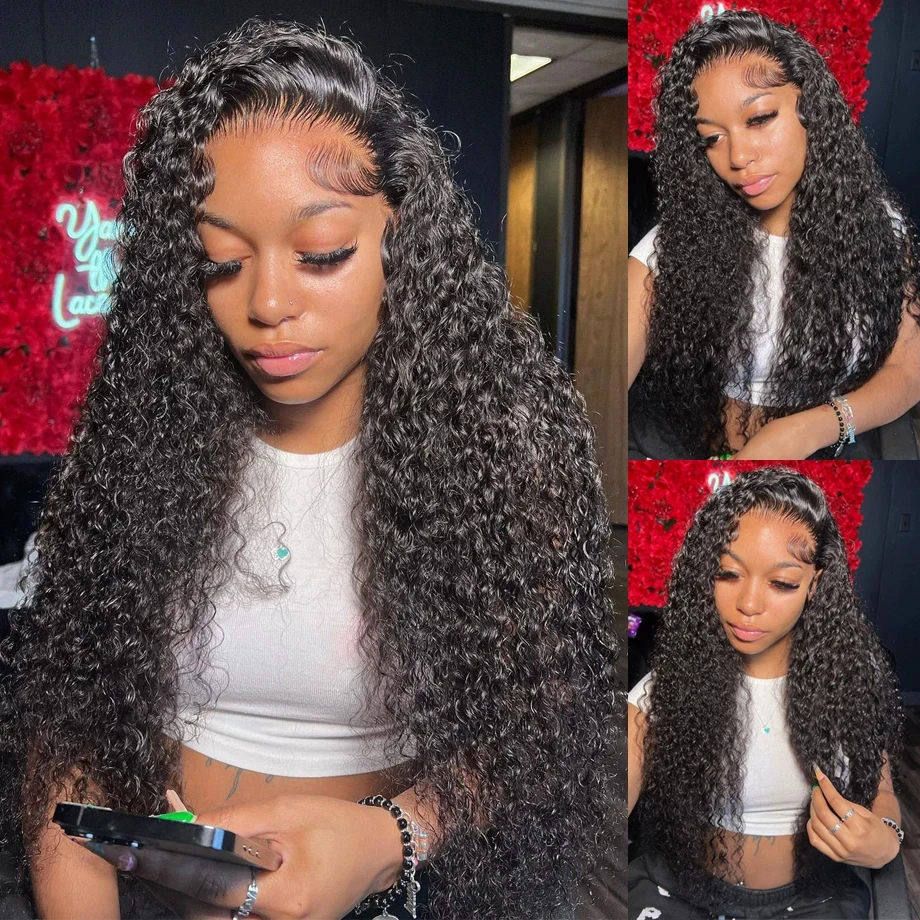 Human Hair Wig 30 32 Inch Deep Wave 13x4 Lace Front Human Hair Curly Glueless 13x6 HD Transparent Lace Frontal Wigs Brazilian For Women