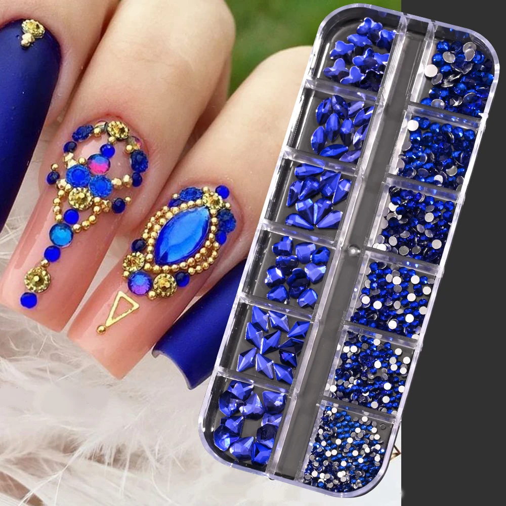 Deluxe Nail Art Rhinestones Kit with Storage Organizer for Stunning Holiday Designs