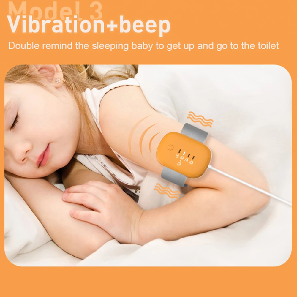 Wired Baby Bedwetting Alarm Pee Alarm Boys Grils Kids Potty Training Elder Care 3 Modes Magnetic Suction/Clip-on bedwetting sensor alarm