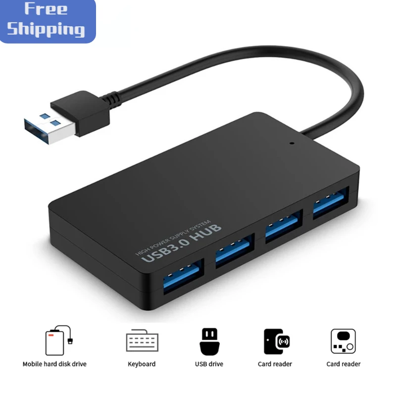 4 Ports USB 3.0 HUB Splitter External AC Adapter Powered For PC Laptop Xbox one 
