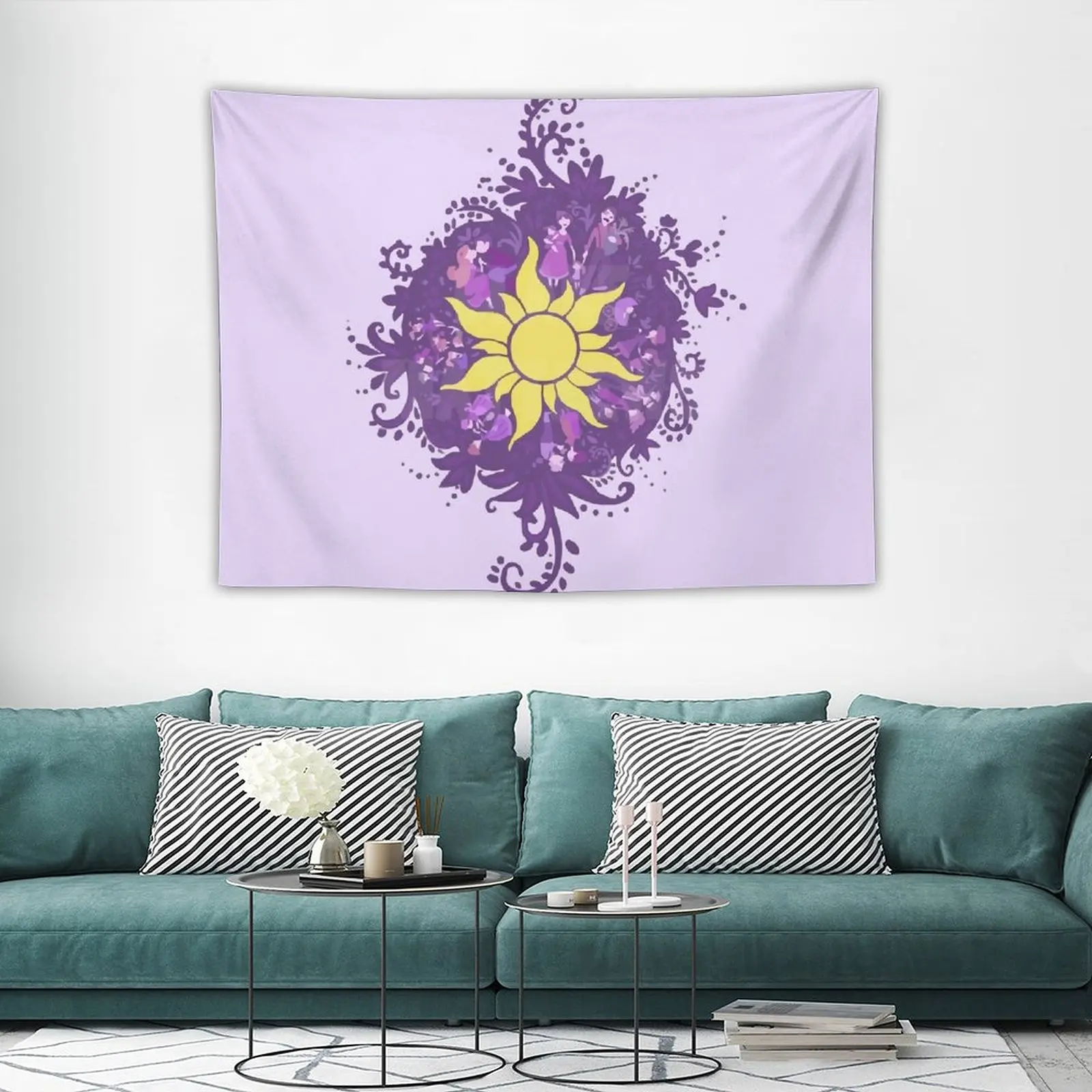 Tangled - Sun - Kingdom Dance Tapestry Aesthetic Room Decor Wall Art Carpet Wall Tapestry