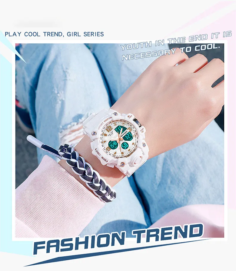 Lover Watches for Men Women Military Dual Display Digital Quartz Wristwatch G Style Wrist Watch Waterproof Unbreak Present