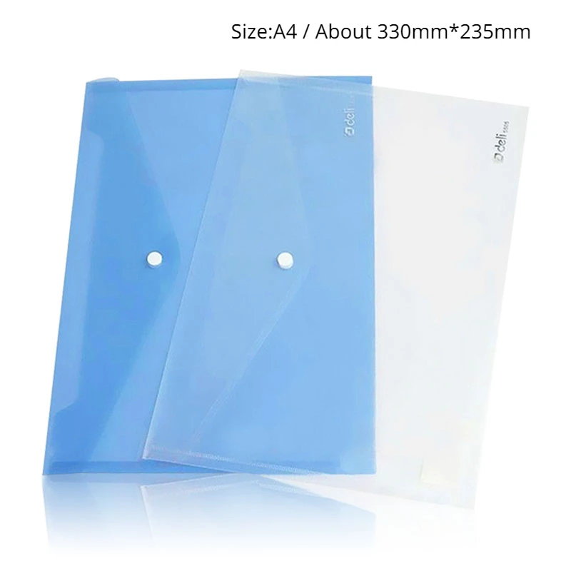 File Bags Transparent Plastic A4 Documents Filing Storage Bag Student Organizer Information Pocket Folders Stationery 5Pcs