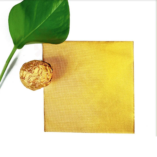 100 Fogli Carta Alluminio Dorata 20x20cm - Per Cioccolatini Fatti In Casa E Confezioni
