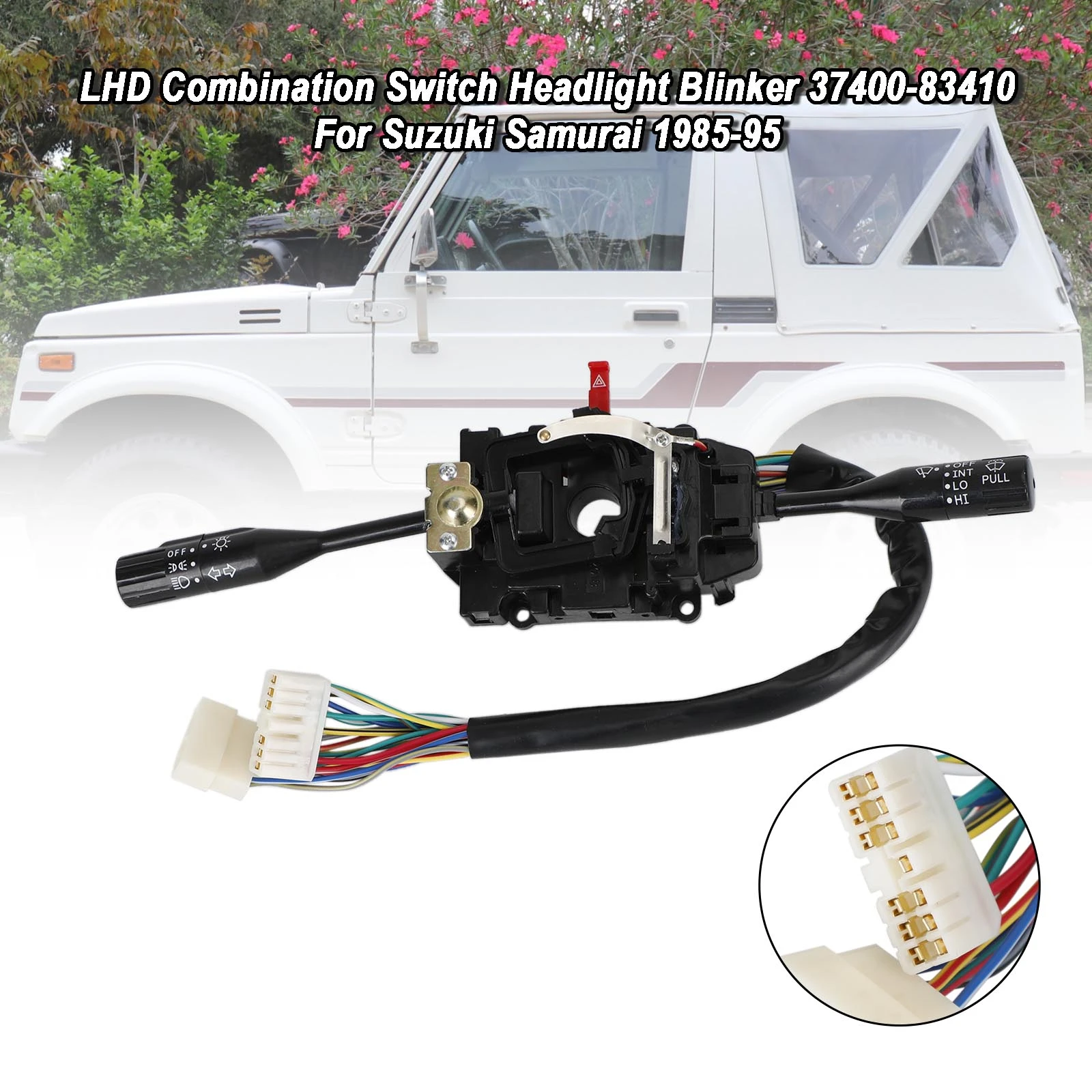 Samurai Steering Column Switch New Combination Switch For Suzuki Samurai ( 1985-1995) – Controls Headlights, Wipers, Turn Signals Headlight Wiper Turn  Signal Switch 互換性があるターンシグナルライトコンビネーションステアリングスイッチ スズキ サムライ 1985-1995 3740080521 3