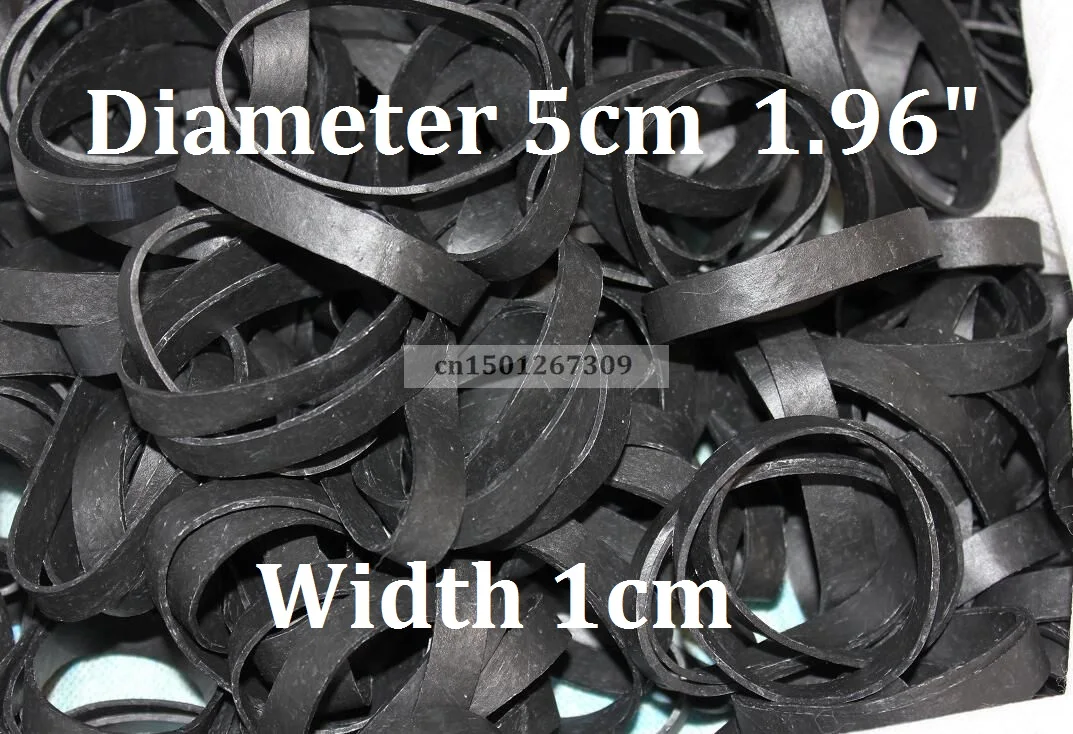 Width 1cm Black Industrial Rubber Band Diameter 5cm Strong Elastic