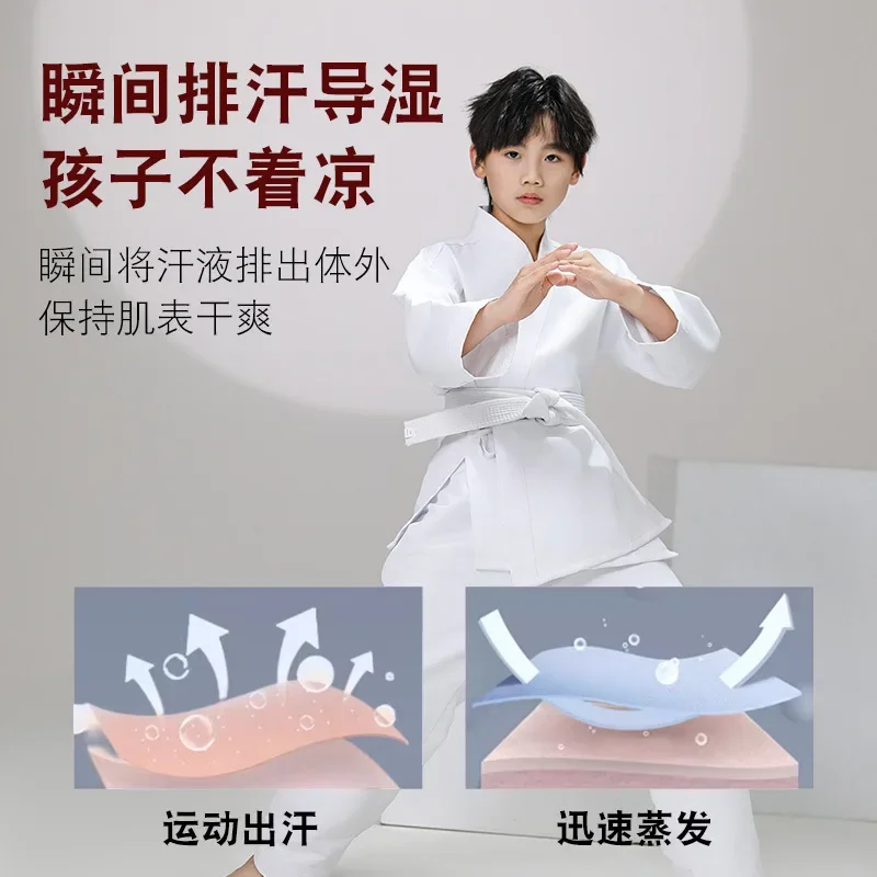 Breathable Karate Uniform Lightweight Pants Jackets Martial Arts Uniform Free Belt Students Sports Suit