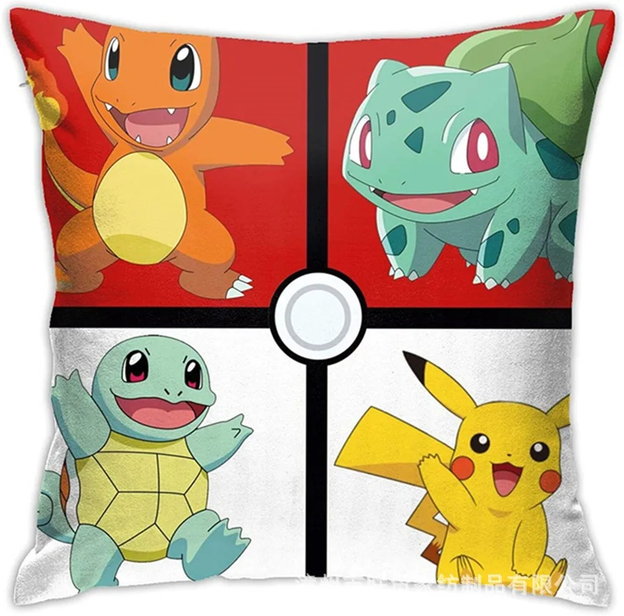 Pokemon Pillowcase Toy Pikachu Anime Cartoon Pattern Pillowcase Pikachu  Cushion Cover Pillowcase Home Decoration 45*