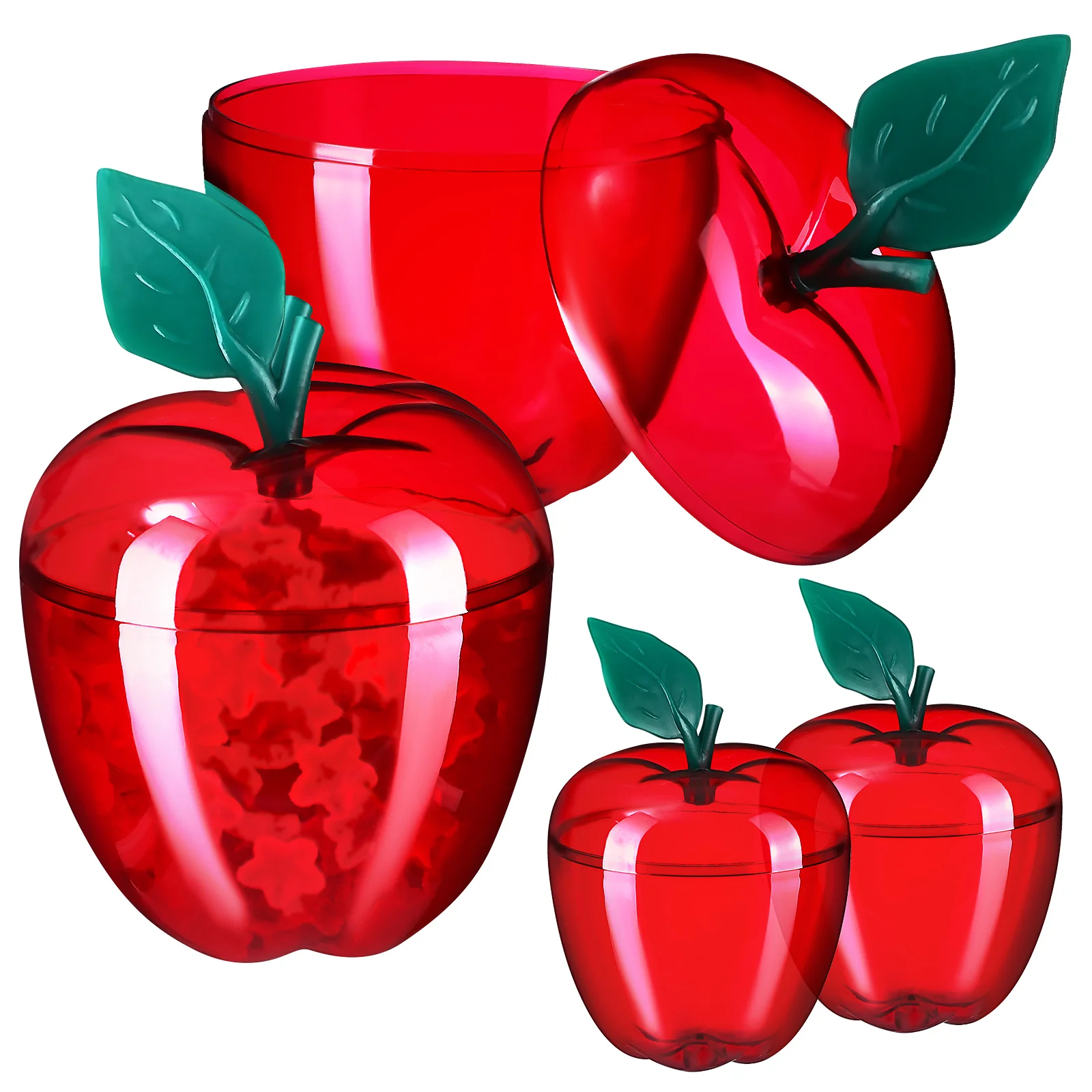 

Candy Jar Decorative Reusable Kitchen Storage Container Wedding Christmas Decors Red Plastic Can