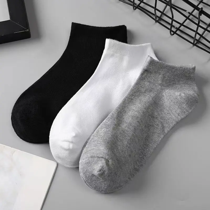5 Pairs Unisex Low Cut Breathable Business Boat Sock Solid Color Comfortable Ankle Casual Summer Men plain color boat socks boat socks business boat socks ankle socks casual socks solid color socks solid colour socks business socks