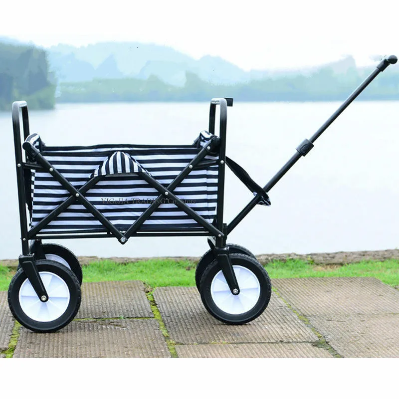 

Collapsible Mini Folding Outdoor Utility Wagon, Portable Picnic Camping Cart with Extensible T-Handle
