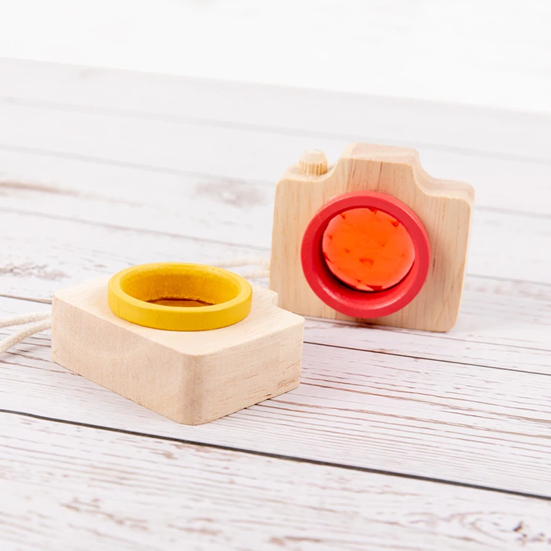 Baby Wood Colorful Camera Kaleidoscope Children Toys Rainbow Wooden Toys for Kids Learning Early Educational Game