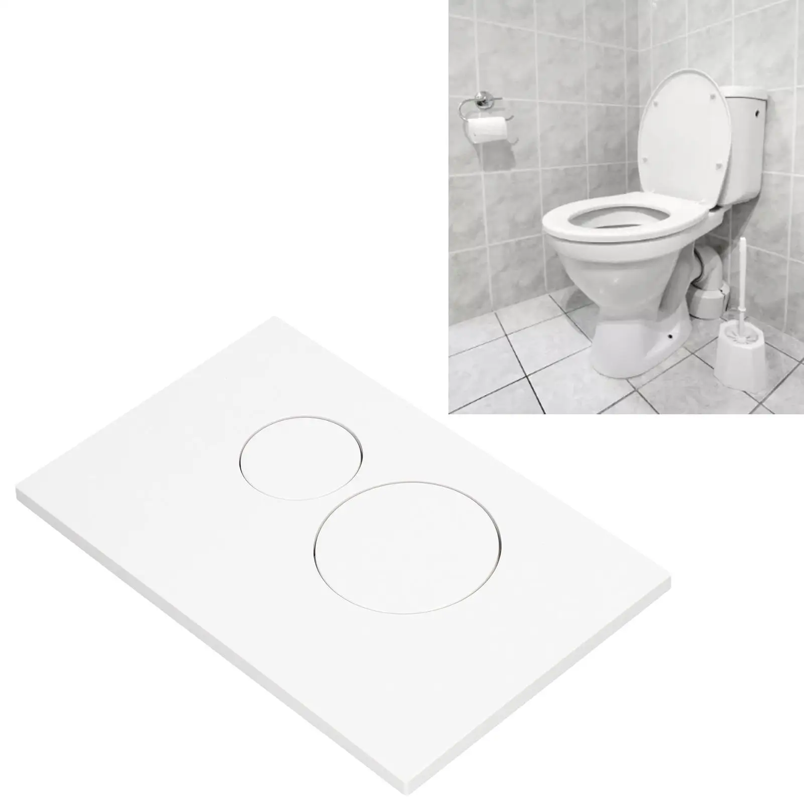 White ABS Dual Flush Toilet Tank Panel with Concealed Columns