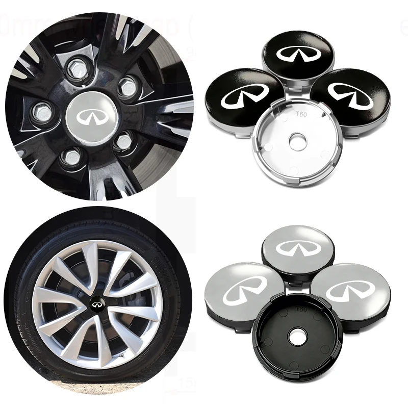 인피니티 Q30 Q50 Q60 Q70 QX30 QX50 QX60 QX70 QX80 ESQ IPL FX50용 금속 자동차 휠 센터 허브 캡 림 커버 엠블럼 스티커