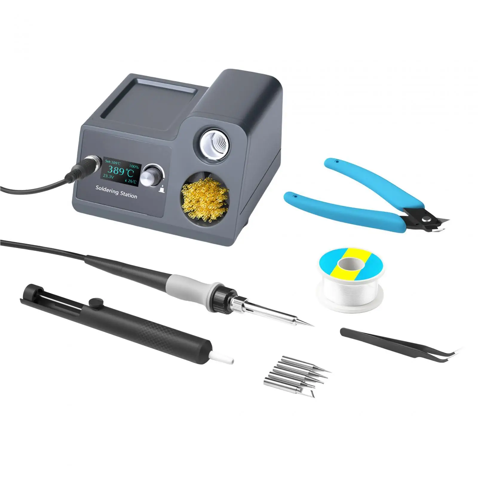 

Digital Soldering Station Set Soldering Iron Station Set Solder Station Set for Circuit Boards Electronics Hobby Home Appliance