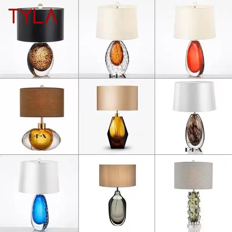 

TYLA Nordic Glaze Table Lamp Modern Art Iiving Room Bedroom Study Hotel LED Personality Originality Desk Light