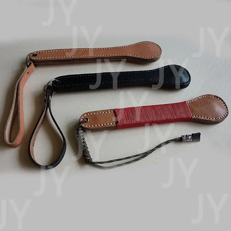 1pc-boston-leather-racket-outdoor-edc-portable-tool-with-hand-rope-self-defense-tools-creative-gift-for-women