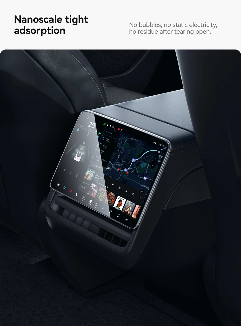 For Tesla Model Y Juniper 2025 Model 3 Highland Rear Row Center Control Screen H