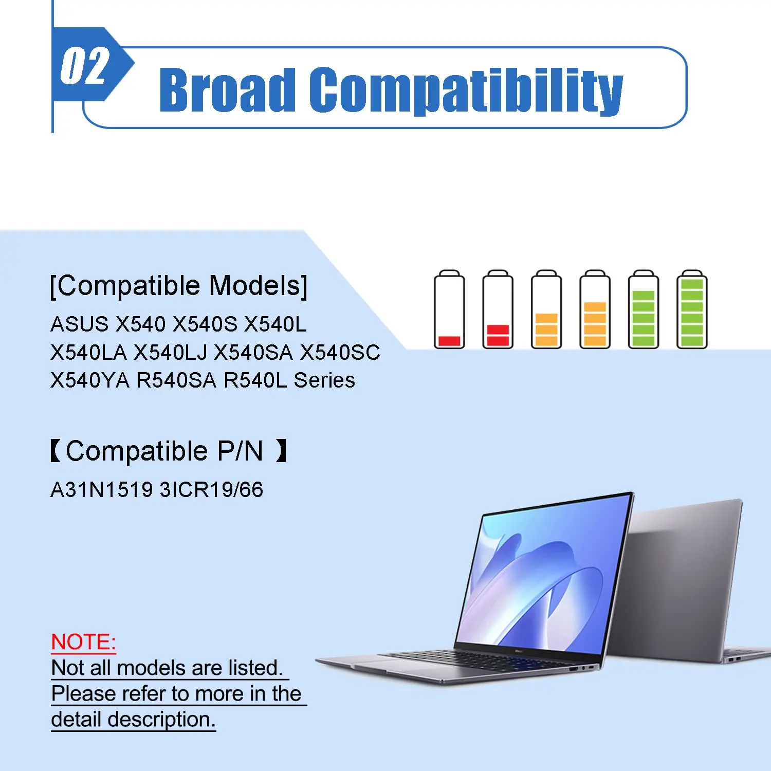 Фото A31N1519 36 Втч Аккумулятор для ноутбука ASUS X540 X540L X540LA X540LJ X540S X540SA X540SC X540YA A540 A540LA F540SC R540S R540SA №2