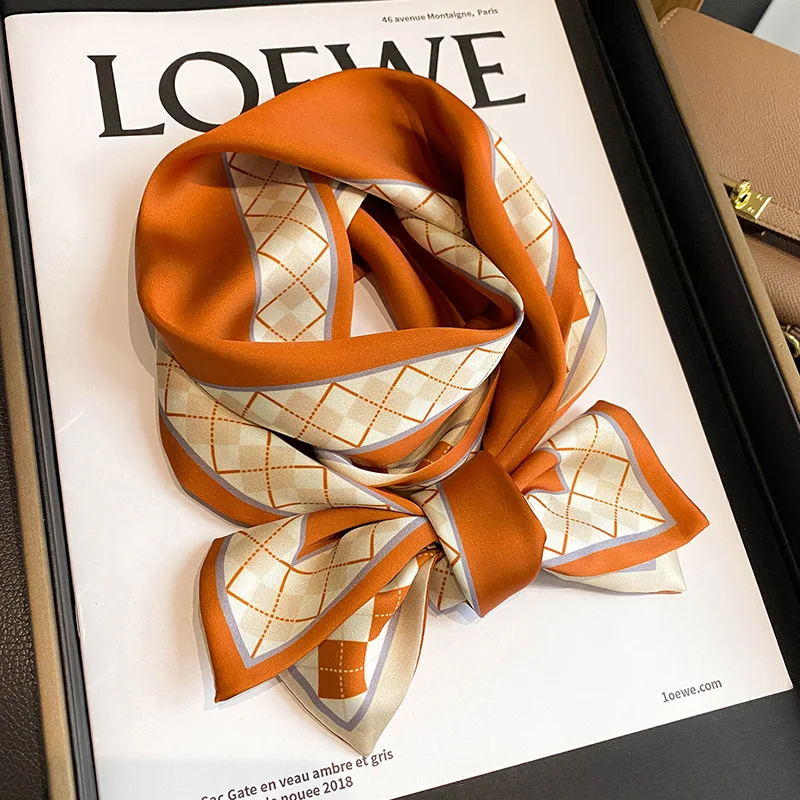 

Luxury 110X13CM Small Silk Hair Scarf Women Ribbon Hairbands Neck Tie Design Scarfs Headband Bandana Shawls Fashion Neckerchief