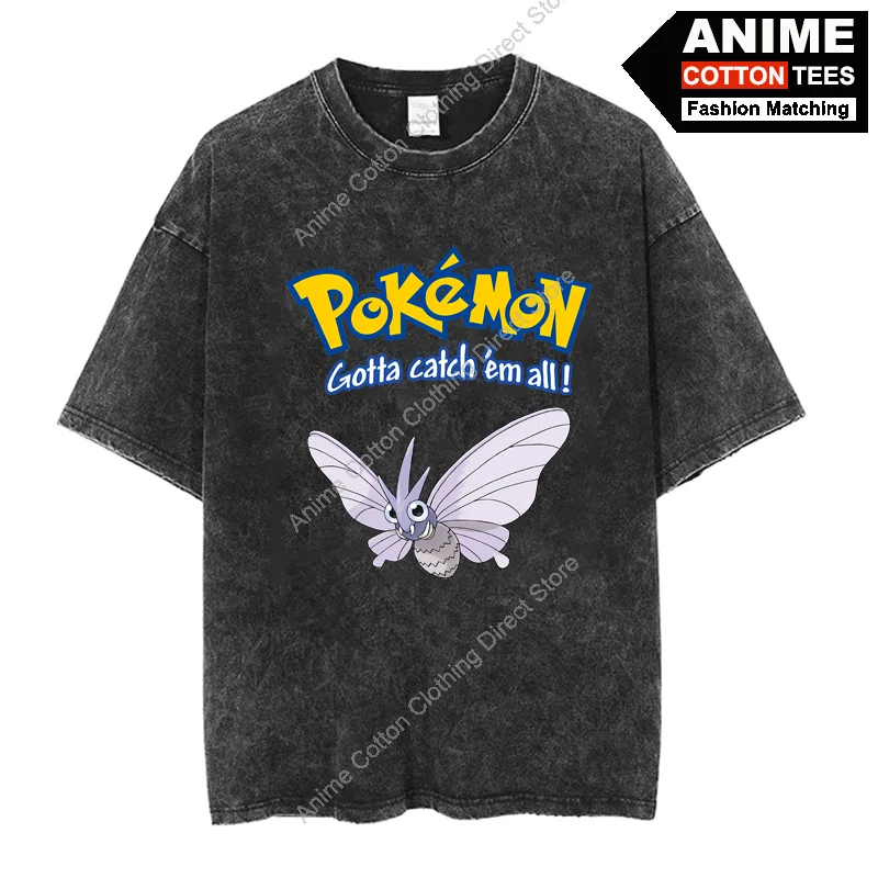 

Pokemon Venomoth T Shirt Cartoon Anime Cute Elf Print Clothes Top Y2k Harajuku Casual Unisex Oversized Loose T-shirt Cotton Tees