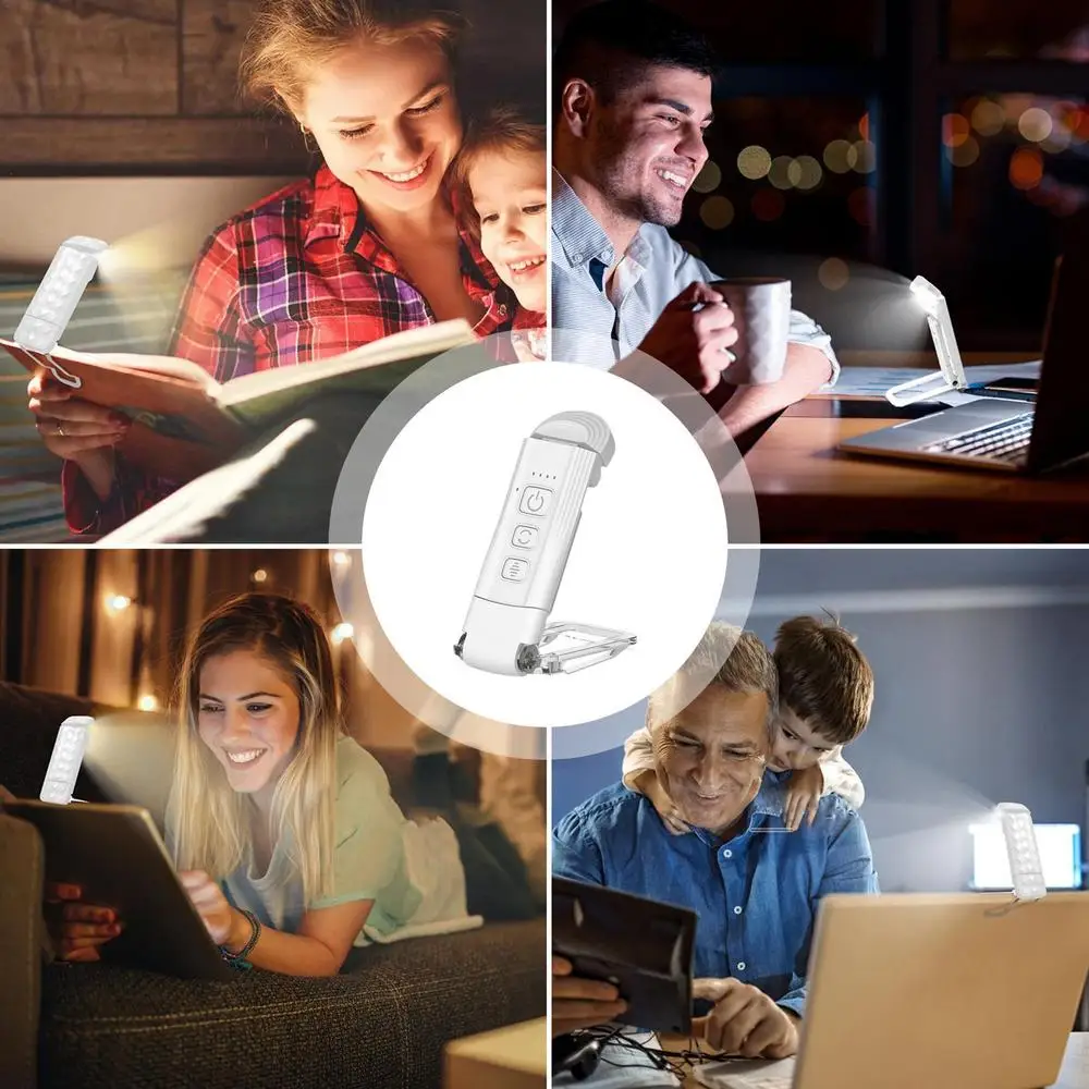 Description Picture 5 of itemLED USB Rechargeable Book Light Reading Light Eye Protection Night Light Portable Clip Desk Light Bookmark Read Light Night Lamp