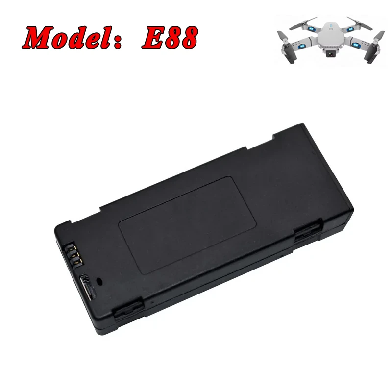 Lot de 10 batteries de rechange pour drones E58 et E88 alignées sur une surface.