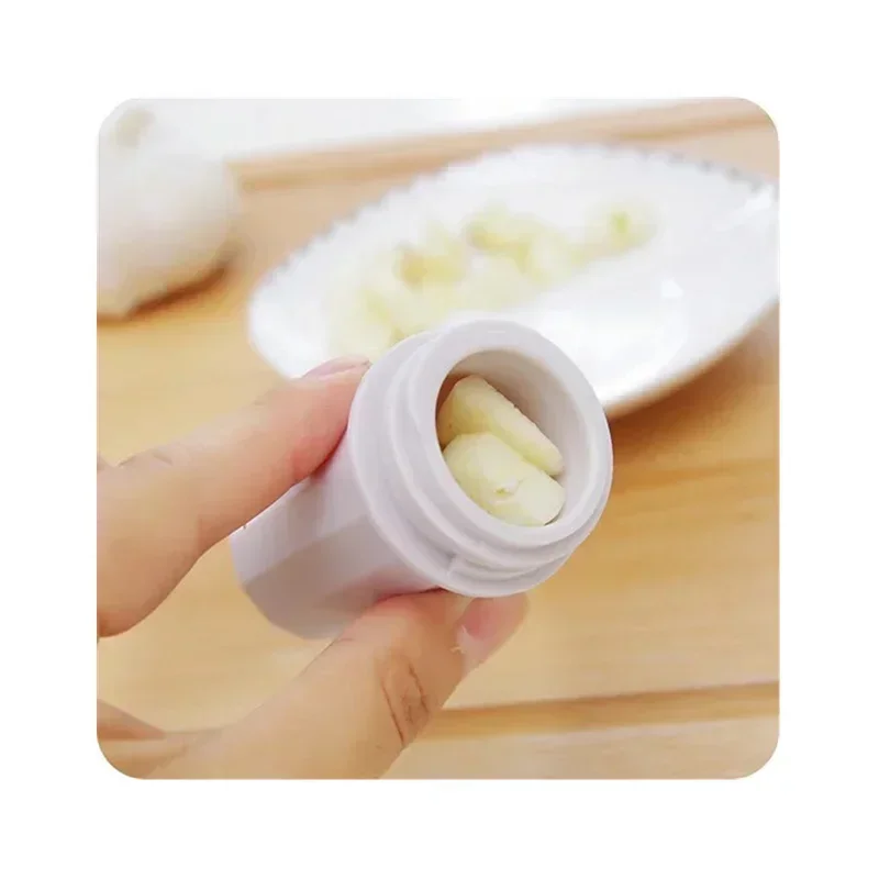Plastic Garlic Presses Screw Squeeze Peeler Garlic Crusher White Manual Press Practical Kitchen Cooking Tools