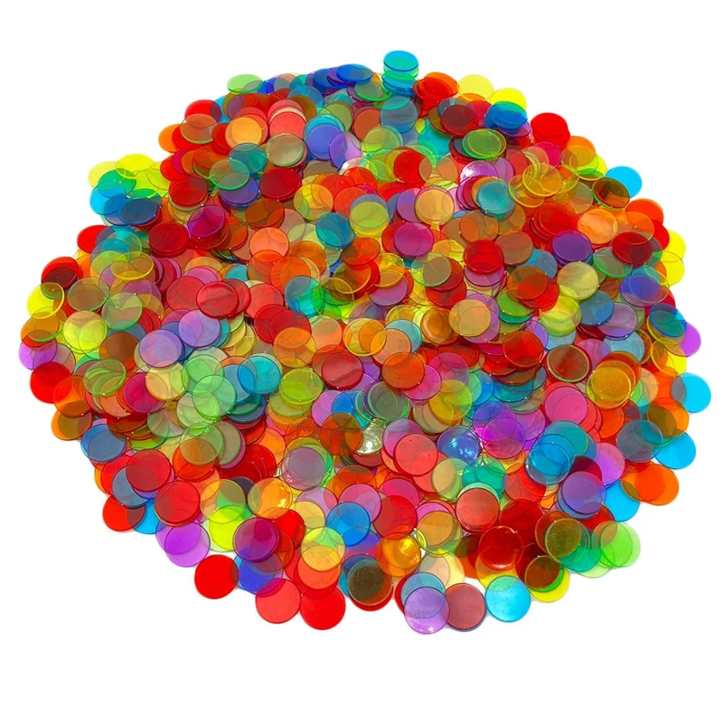 Educational Toys Transparent Bingo Counting Chips Size 19MM Learning Resources Kids Montessori Educational Toys Classroom Teaching Supplies