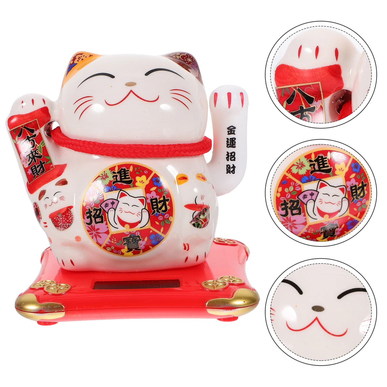 

Statue Dashcams Small Figurine Birthday Decoration for Girl Shake Hands Chinese Waving