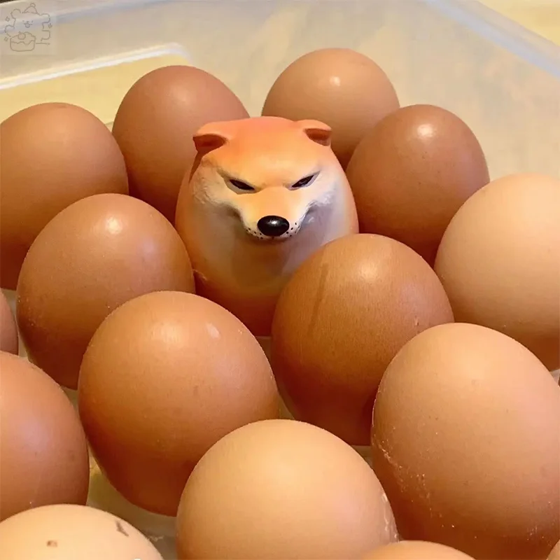 Hot Shibako Dog Egg Creative Shiba Inu Realistic Egg Shape Desk Decor