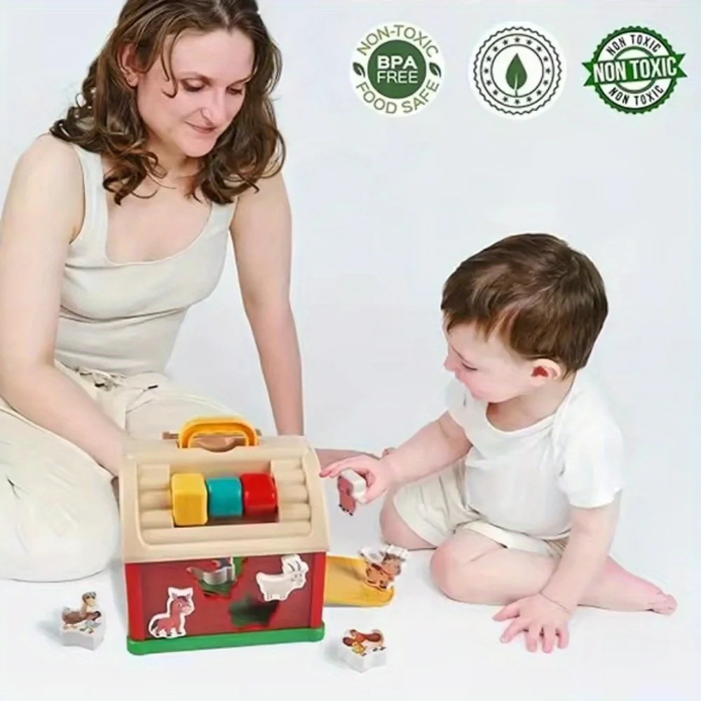 Children's Building Blocks House Polyhedral Early Education Puzzle Toy Shape Matching Baby 1-2 Year Old Boys and Girls Toys 2