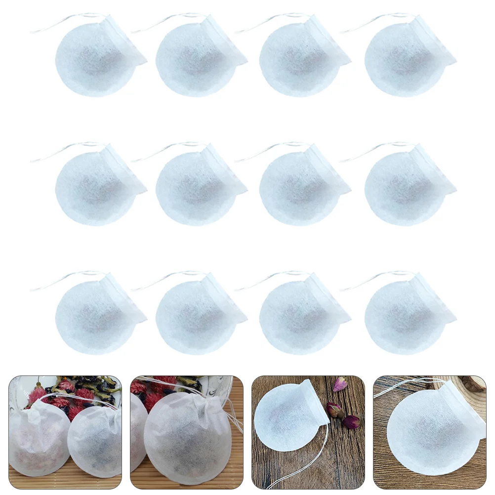 

Disposable Empty Tea Pouch Round Tea Bags Filter Paper Bags Spices Bag 75mm Disposable Round Tea Bag