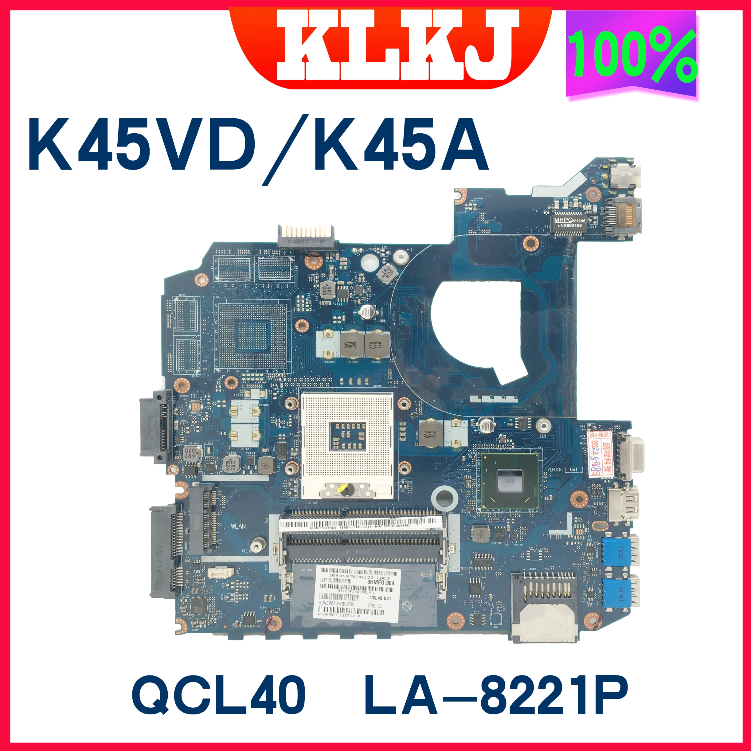 Laptop Motherboard para Asus A45v K45v K45vm K45vd Mainboard com I32370m Gt610m Gt630m Gt635m pm gm La8226p La9224p La-8221p Placa-mãe para notebook - Imagem 4