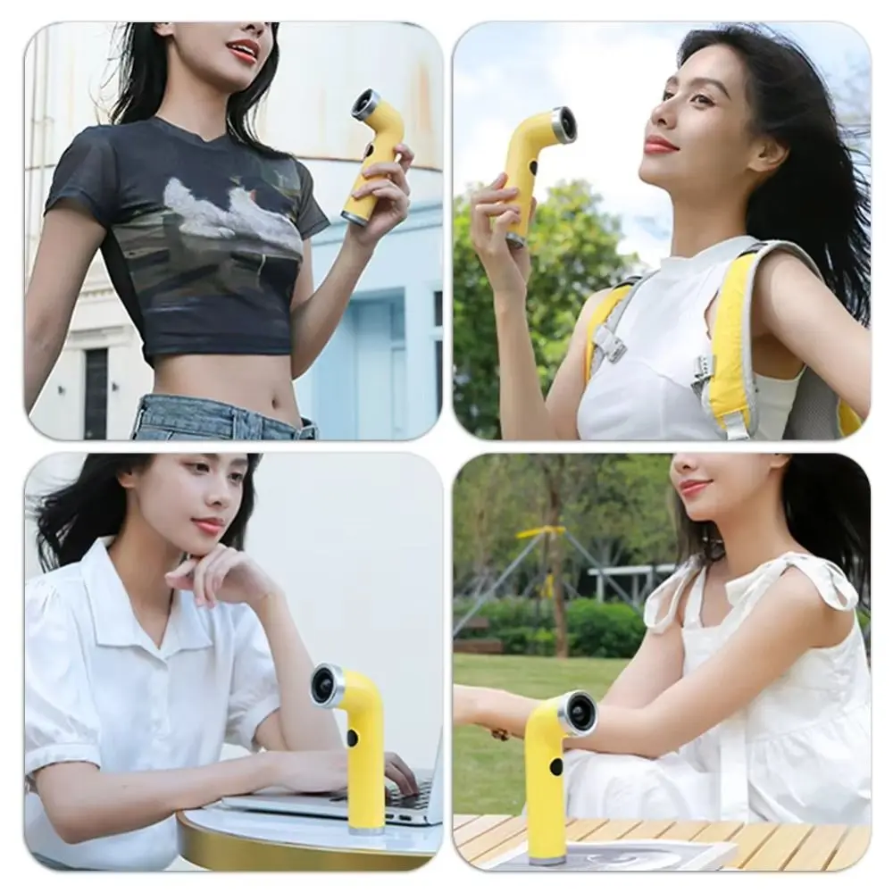 곡선형 디자인 날개 없는 휴대용 헤어 드라이어 디지털 화면 타입 C 인터페이스 날개 없는 휴대용 선풍기 3000mAh 배터리 푸시 버튼